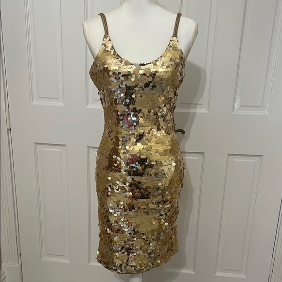 Vintage Gold Sequin Dress Designer Gold Sequin Dress Art Deco Vintage  Beaded Gown